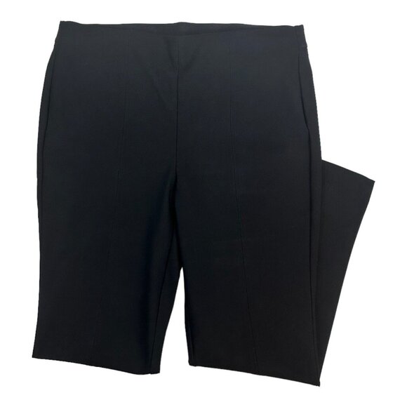 Chicos Ponte Slim Leg Pull On Pants Women 3T Us 16Tall Black Slit Front-Stretch - Picture 12 of 14